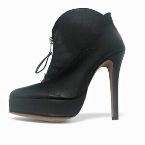 Charles by Charles David Black Platform Ankle Boots • Front Zip • Size 7.5